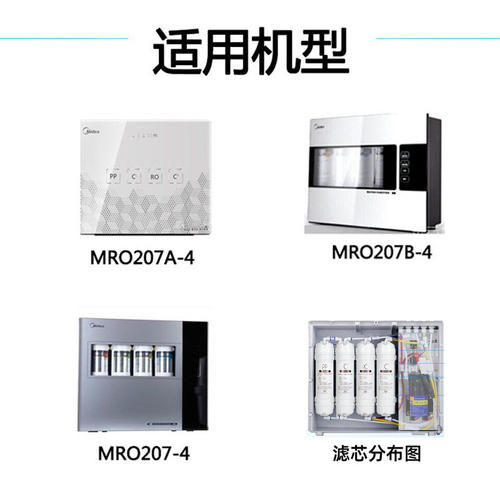 适配美的净水器MRO207A-4 MR0207 207B 207一4净水机PP全套m6滤芯