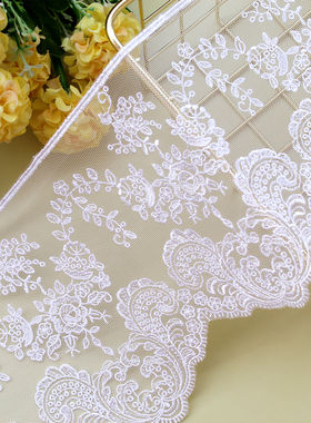 精致407034丝线网纱刺绣蕾丝花边辅料 服装婚纱裙子边手工diy装饰