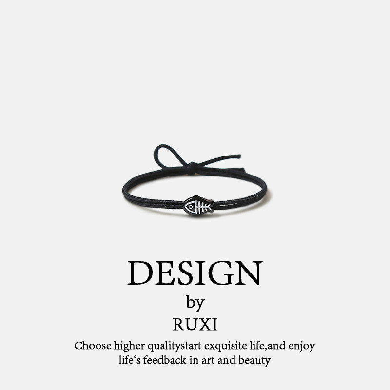 简约可爱骨头鱼发绳甜美少女扎发高马尾皮筋网红ins百搭耐用发饰