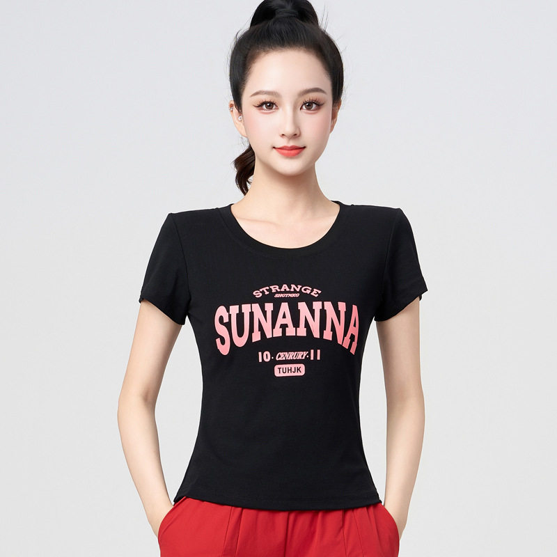 广场舞新款上衣夏季短袖服装夏天跳舞衣服杨丽萍水兵舞大妈夏装