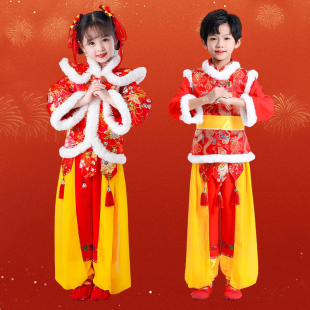 舞龙舞狮表演服装儿童小朋友单人幼儿喜庆演出服福气元宵节学生