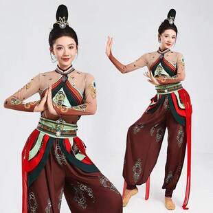 敦煌伎乐飞天舞蹈服成人云川之舞表演西夏公主中国风古典舞演出服
