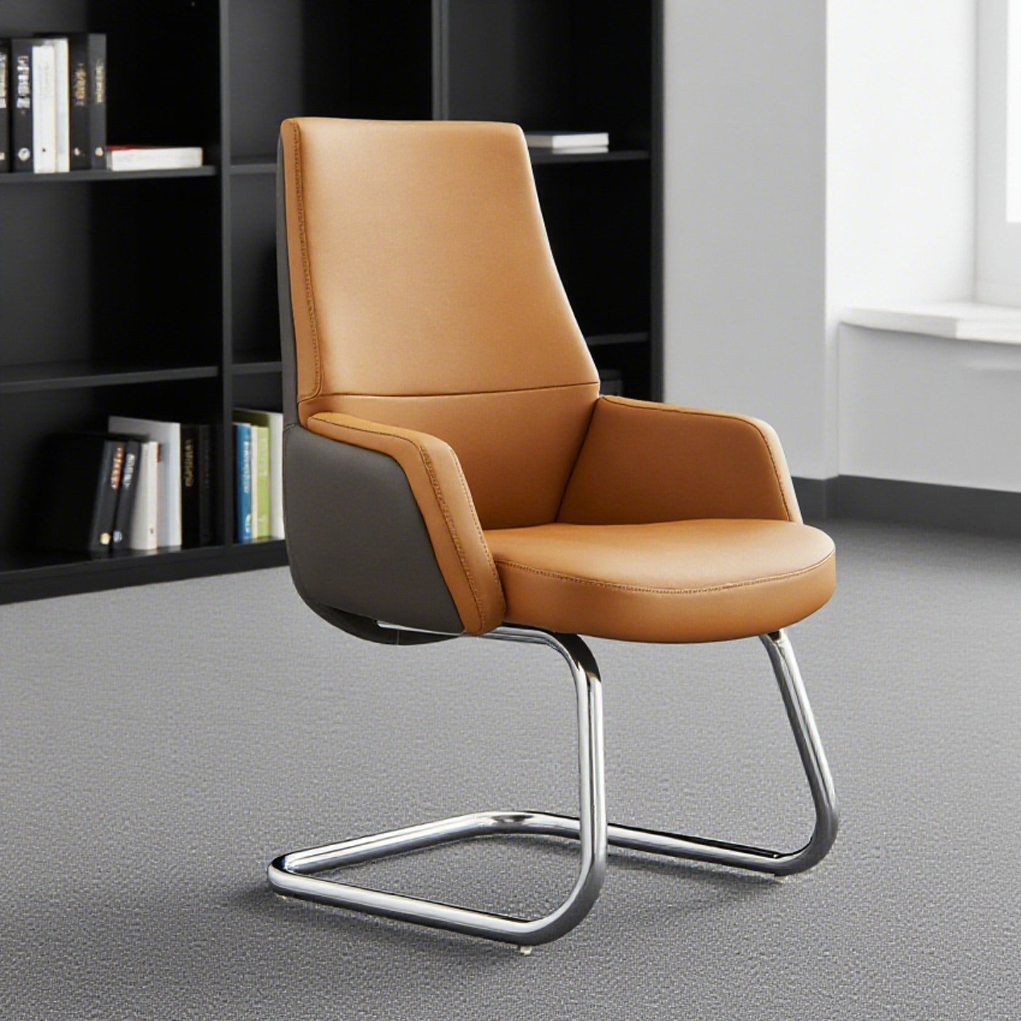 时尚百搭会议椅电脑椅弓形椅开会办公椅办公室久坐不累会客椅椅子