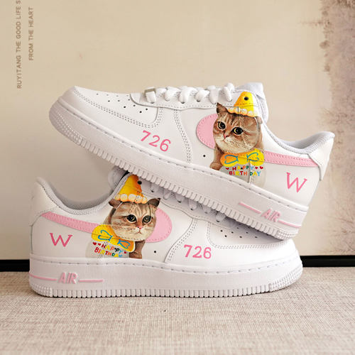 空军一号AJ手绘宠物猫狗定制板鞋