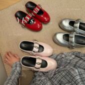 现货 H55女鞋 盛夏圆舞曲宝石版 手抓纹玛丽珍休闲夏季 百搭拖鞋