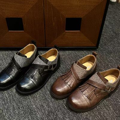 H55女鞋古典探戈2026春季新款英伦复古流苏布洛克鞋百搭牛津鞋