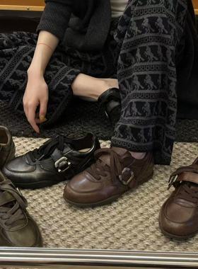 H55女鞋都灵之马2025新款雾蜡沁色中古世纪德训鞋3cm