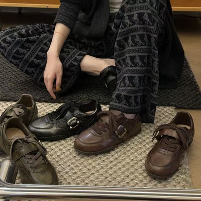 H55女鞋都灵之马2025新款雾蜡沁色中古世纪德训鞋3cm