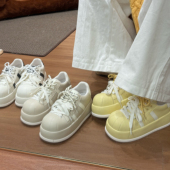 H55女鞋 贝壳头休闲百搭板鞋 贝壳泡泡糖2026春季 厚底增高简约韩版