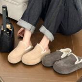 极简老钱风休闲袋鼠两穿博肯鞋 新款 袋鼠小面包2025冬季 H55女鞋