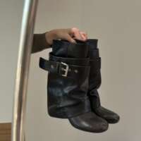 The new H55 women's shoes feature a detachable sleeve that can be worn in two, long, height-increasing metal accessories, and high-end, niche thigh-encircled fashion boots thumbnail 7