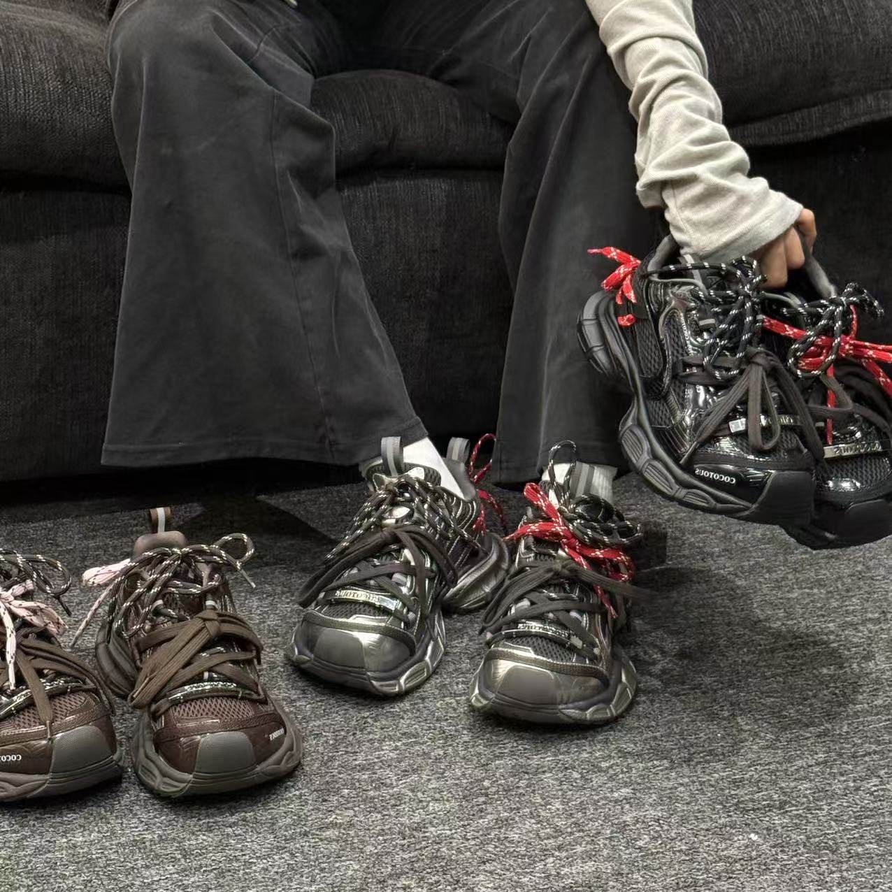 H55女鞋顽刻街潮2025新款ins风系带撞色厚底增高休闲显瘦老爹鞋,女鞋,老爹鞋,淘宝优惠券,粉丝福利购,淘宝优惠卷