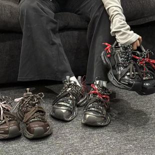 ins风系带撞色厚底增高休闲显瘦老爹鞋 H55女鞋 顽刻街潮2025新款