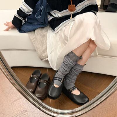 H55女鞋2026春季新款乖乖版女巫玛丽珍浅口圆头舒适百搭平底单鞋