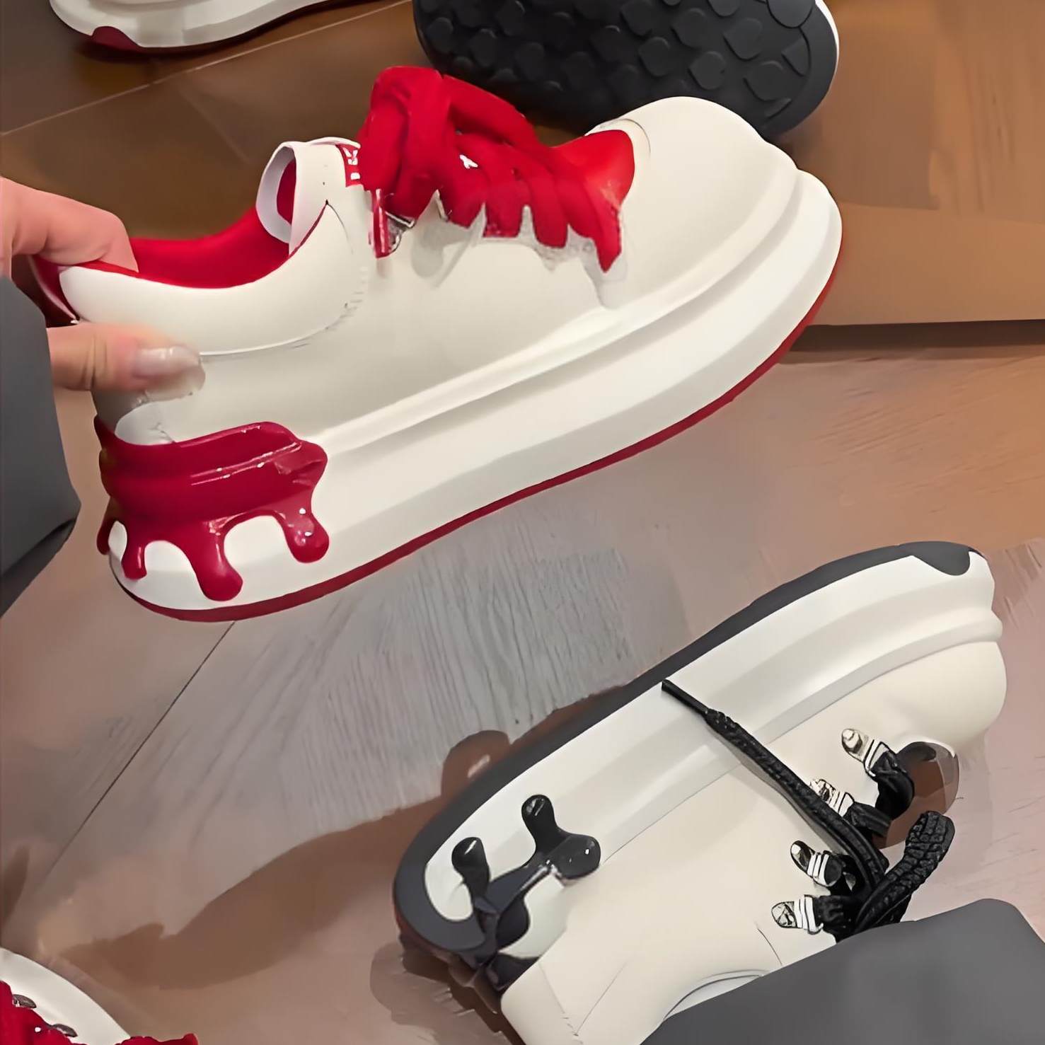 H55女鞋千囍小恶魔2026年春新款厚底拼色韩系休闲百搭增高板鞋女,女鞋,休闲板鞋,淘宝优惠券,粉丝福利购,淘宝优惠卷