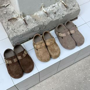 加棉两穿博肯鞋 H55女鞋 极简百搭平底勃肯鞋 经典 肉桂奶栗2025新款