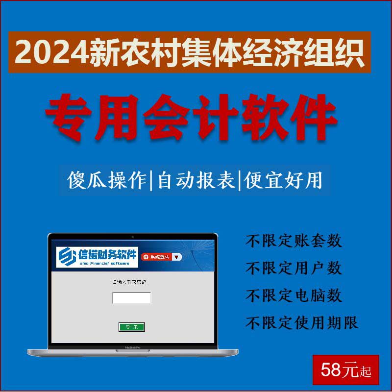 2024年新农村集体经济组织会计制度代账做账记账财务软件自动报表