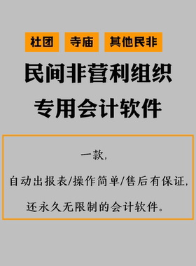 民间非营利组织会计制度准则代账寺庙社团非盈利做账记账财务软件