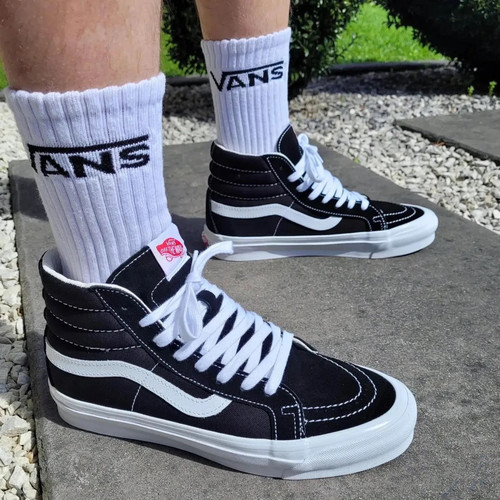 范斯Vans Vault SK8 HI OG lx高端线高帮黑白帆布鞋VN0A4BVBOIU
