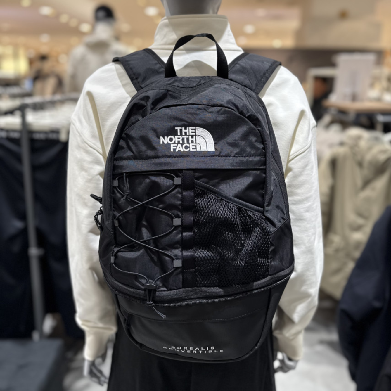 北面the north face黑色logo户外双肩包书包两用轻量NM2SR32A