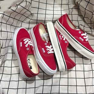 范斯Vans Premium Authentic板鞋帆布鞋男女赛车红VN000EBNIZQ
