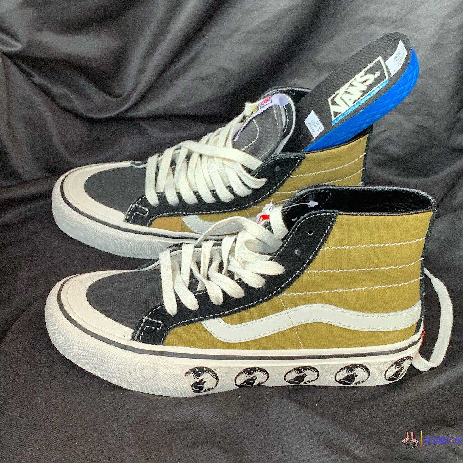范斯vans sk8 hi sf男女高帮黑绿帆布鞋运动鞋VN0A3MV1K0G