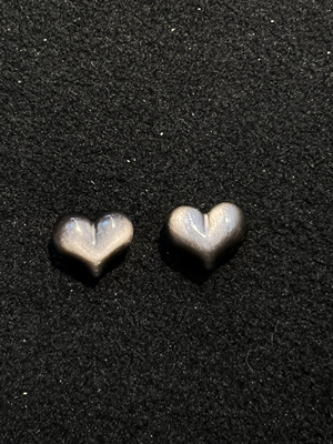 天然水晶银曜石大爱心屁桃配件横孔diy项链手绳手串雕刻配饰吊坠