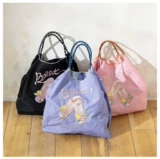 Японский шоппер, нейлоновые балетки, сумка на одно плечо, с вышивкой