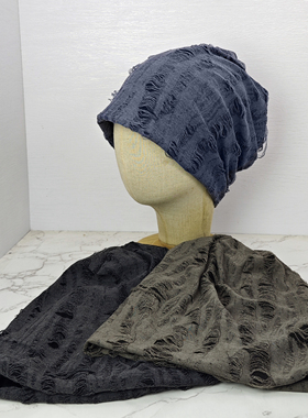 破洞冷帽堆堆帽春夏秋冬季薄款美式帽子女时尚潮流针织帽包头帽