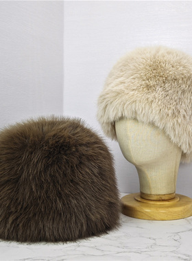 全毛毛绒帽子蒙古帽春秋冬新疆西藏出行旅游套头帽女拍照百搭盆帽