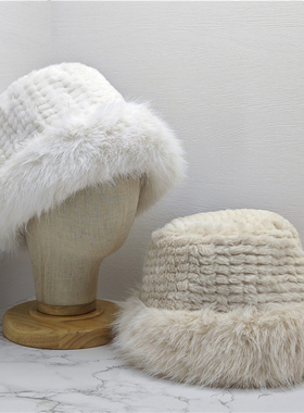 秋冬季保暖毛茸茸帽子东北用渔夫帽盆帽蒙古帽瓜皮帽不掉毛女