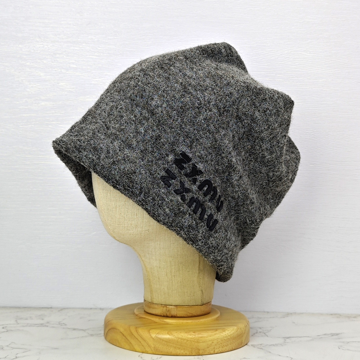 日系灰色加大头围堆堆帽女秋冬季显脸小冷帽保暖包头帽子百搭韩系