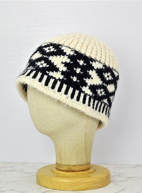 迪丽热巴同款帽子毛线帽针织帽女素颜挡脸秋冬保暖帽冷帽水桶帽男