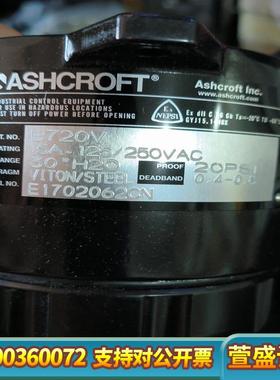 ASHCROFT 雅斯科压力开关 B720V 20PSI 全
