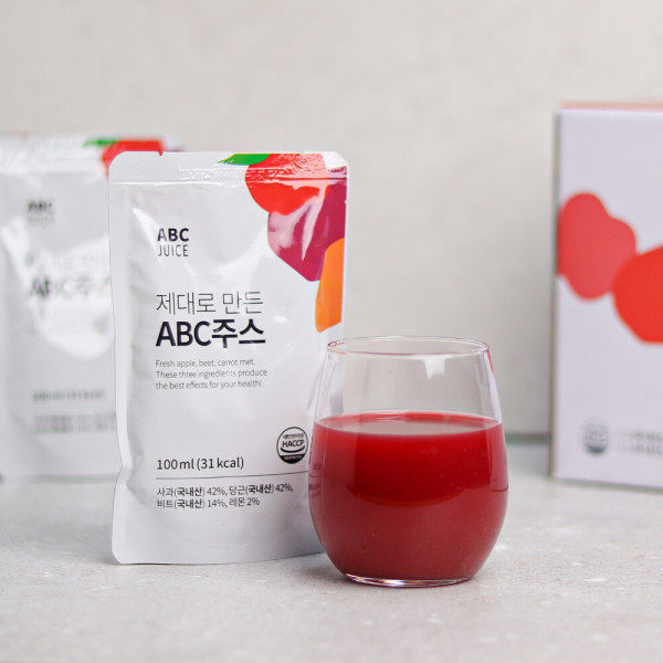 韩国直邮金在植博士原材料榨汁ABC蔬果汁100ml*30包无添加健康饮