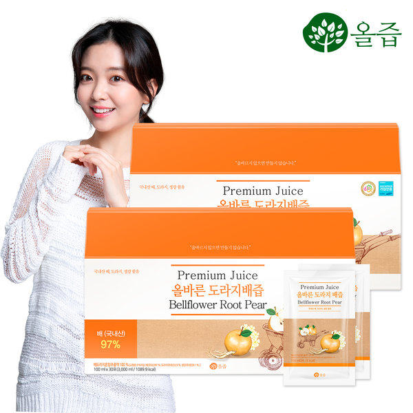 韩国直邮正确桔梗梨子汁直饮蔬果汁100ml*30包