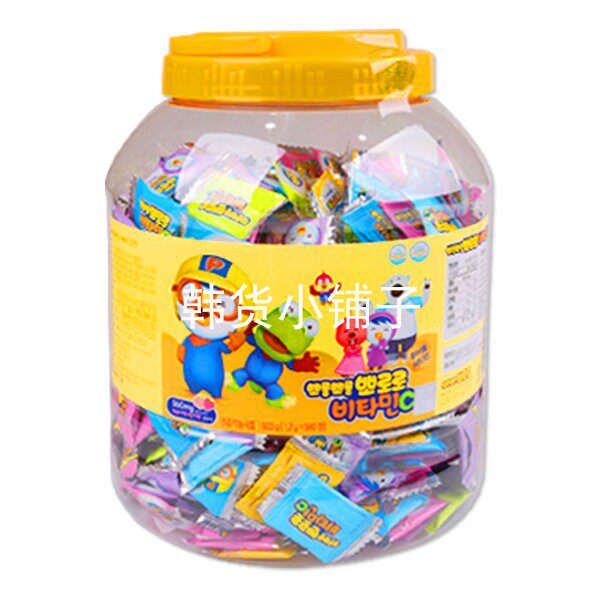 韩国直邮宝露露维生素糖果VC咀嚼片500片1桶pororo
