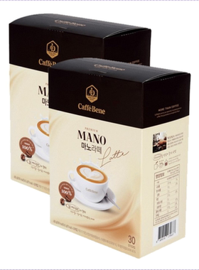 韩国正品直邮咖啡陪你caffee bene连锁店自营拿铁咖啡两盒60条