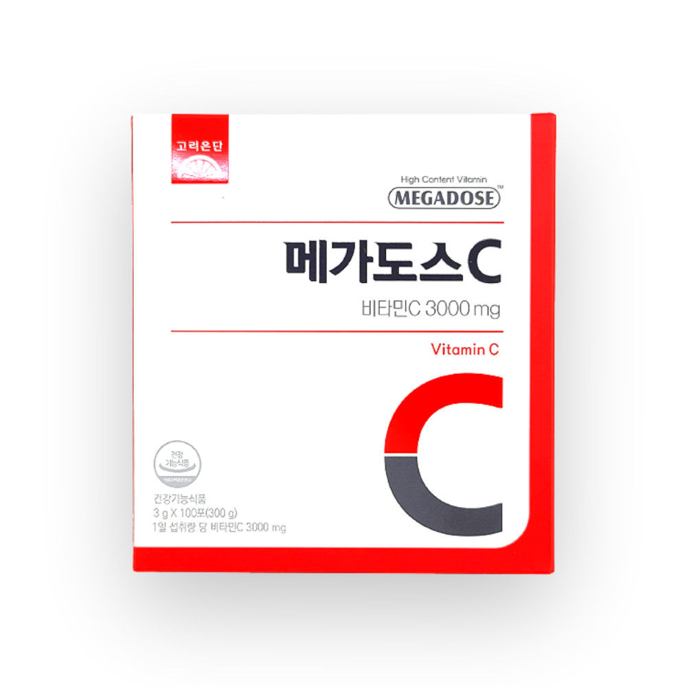 韩国直邮高丽银丹MEGADOSE维他命C3000VC维生素C粉3g*100条