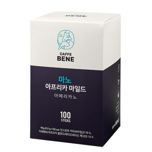 韩国直邮caffe bene咖啡陪你mano非洲拉美哥伦比亚豆速溶黑小包装