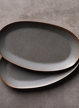 外贸单捡漏JING日式寿司盘创意陶瓷长条盘日料长盘秋刀鱼盘椭圆盘