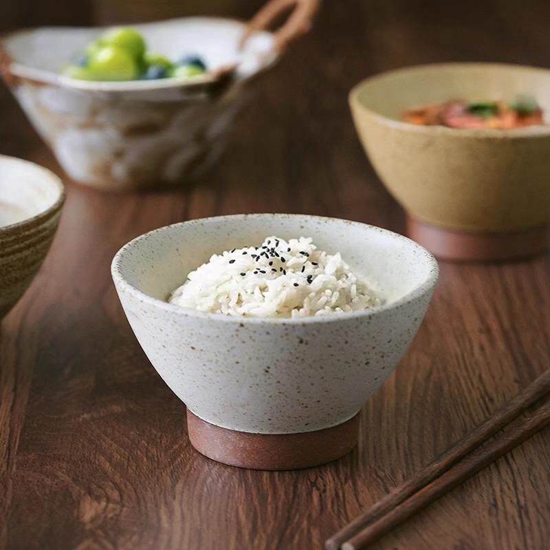 薇薇安的陶屋复古五寸碗日式斗笠碗面碗家用米饭碗创意厚底陶瓷碗