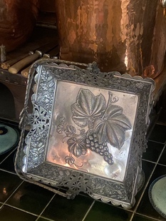 1900 果篮 SILVER WILCOX Meriden 英国古董镀银花篮 果盘