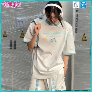 天羽川初音未来沙滩休闲衬衫运动短裤T恤夏季宽松百搭正版联名新