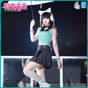 天羽川初音未来miku格子衬衫吊带背心短裙女独立主义官方正版联名