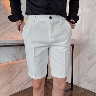 Straight fit Men Slim Shorts Fashion Summer 2023 Solid Cloth