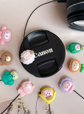 可爱卡通镜头防丢绳适用于佳能索尼富士尼康微单单反相机镜头盖线
