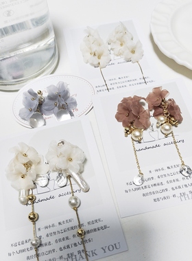 kari show客订日系多色入直播间大人气四季奶呼呼水滴长流苏耳饰