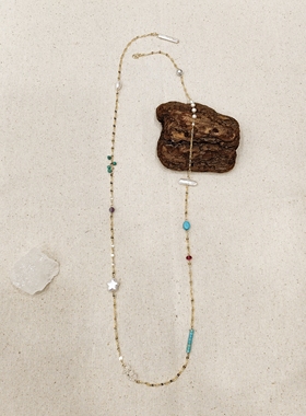 kari show小众高级感气质简约加长多种戴法珍珠绿松石彩宝项链