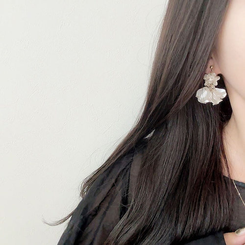 日系温柔千金风甜美花簇耳饰